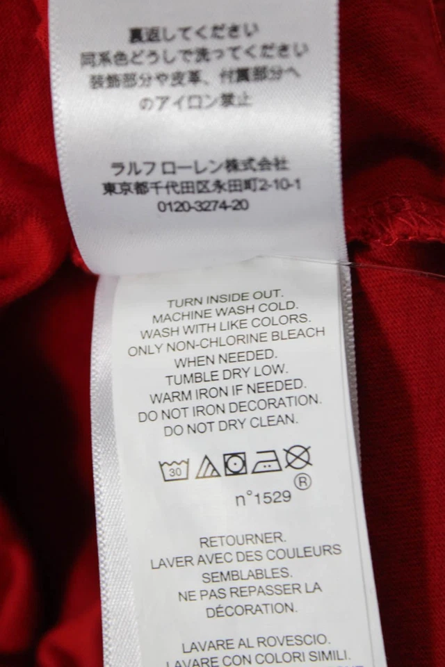 Polo Ralph Lauren Boys Cotton Graphic Polo Bear Print T-Shirt Red Size L - Image 4 of 4