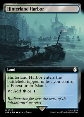 1x Hinterland Harbor - Surge Foil - Extended Art MTG - Universes Beyond: Fallout