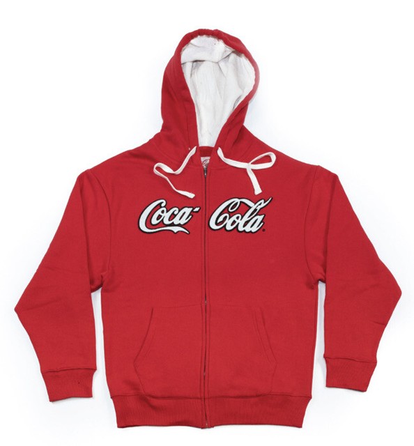 CocaCola Script Men's Full Zip Hoodie Sweter Small eBay