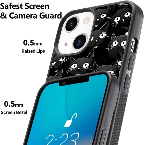 For Samsung A15 A16 S23 S24 S25 Ultra FE white black cat face Anti scratch Cover - 第 14/25 張圖片