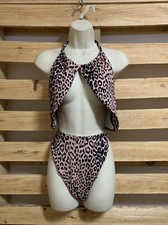 NEW Leopard Print Two Piece Bikini Bathing Suit Woman  s Size M Vacation KJ