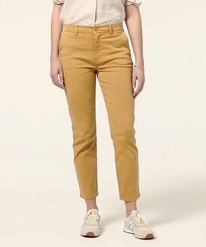 J. Pantaloni chino elasticizzati slim dritti vintage Crew nuovi con etichette - Golden Hickory - taglia 29 - Foto 2 di 3