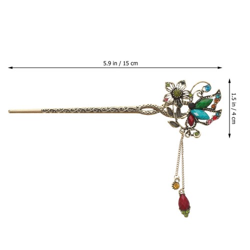 Butterfly Hairpin Chinese Stick Accessories for Women Miss Accessory - Picture 6 of 9
