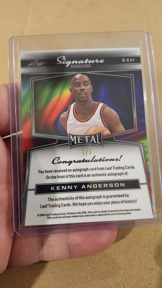 Bola Superfractor Vinilo Dorado 1/1 Kenny Anderson Serie Signature Hoja 2024 Foto 4 de 4