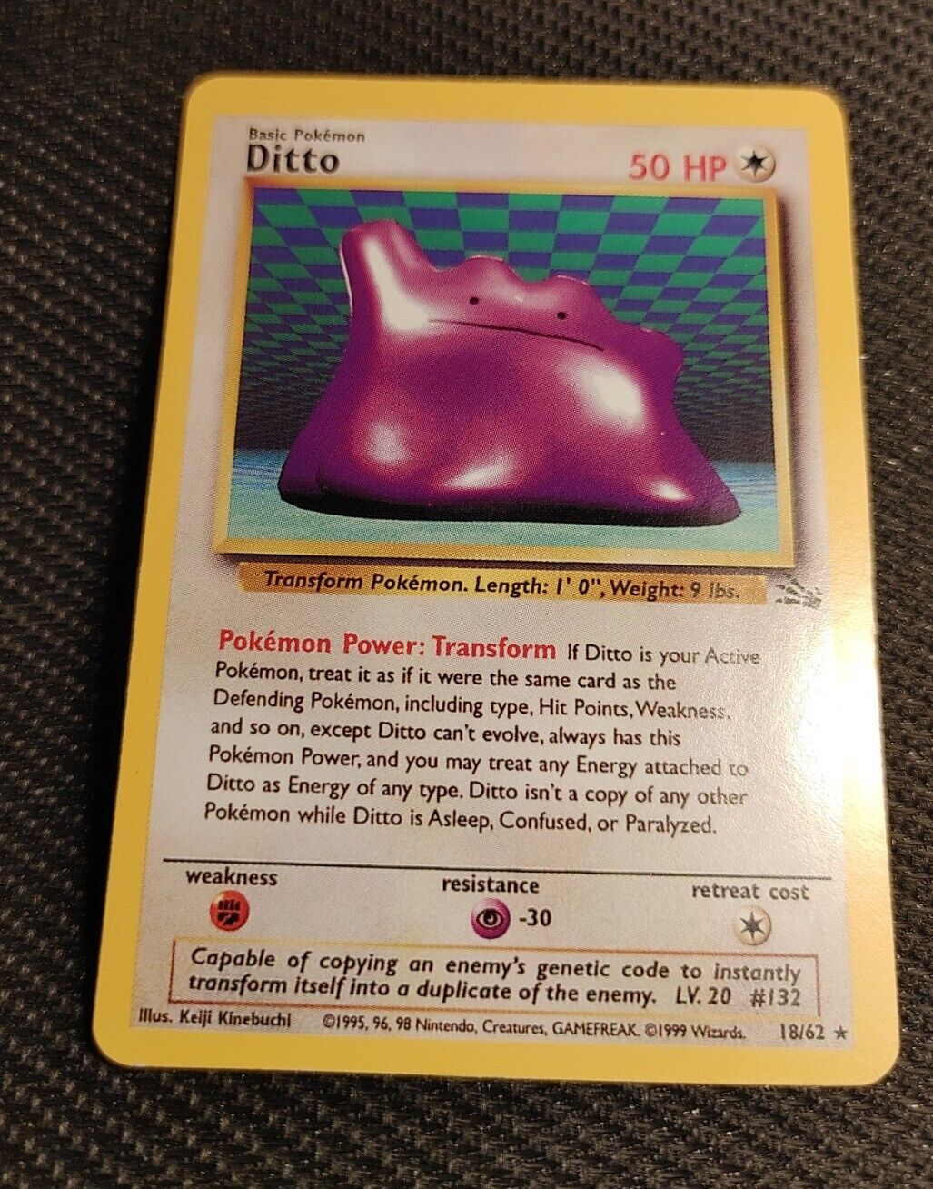 Cartas de Jogar: Ditto (Pokémon TCG(Fossil Set-First Edition)  Col:PKMFSFEEN003