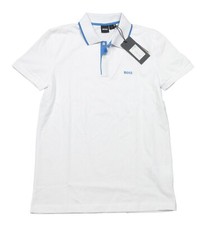 Boss Hugo Boss Men's White Firenze 33 Tipped Short Sleeve Polo Shirt