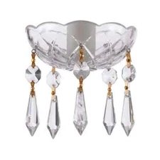 Asfour Crystal Cup 4-in Crystal Bobeche With 1.5-in U-drop Prisms Gold Pins
