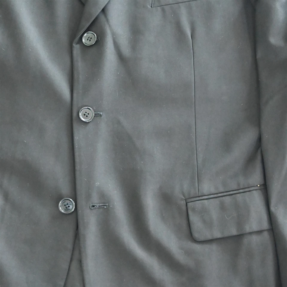 Chaqueta Pantalones Traje Milano Moda 48R 42 Negro Sólido Para Hombre Foto 3 de 4