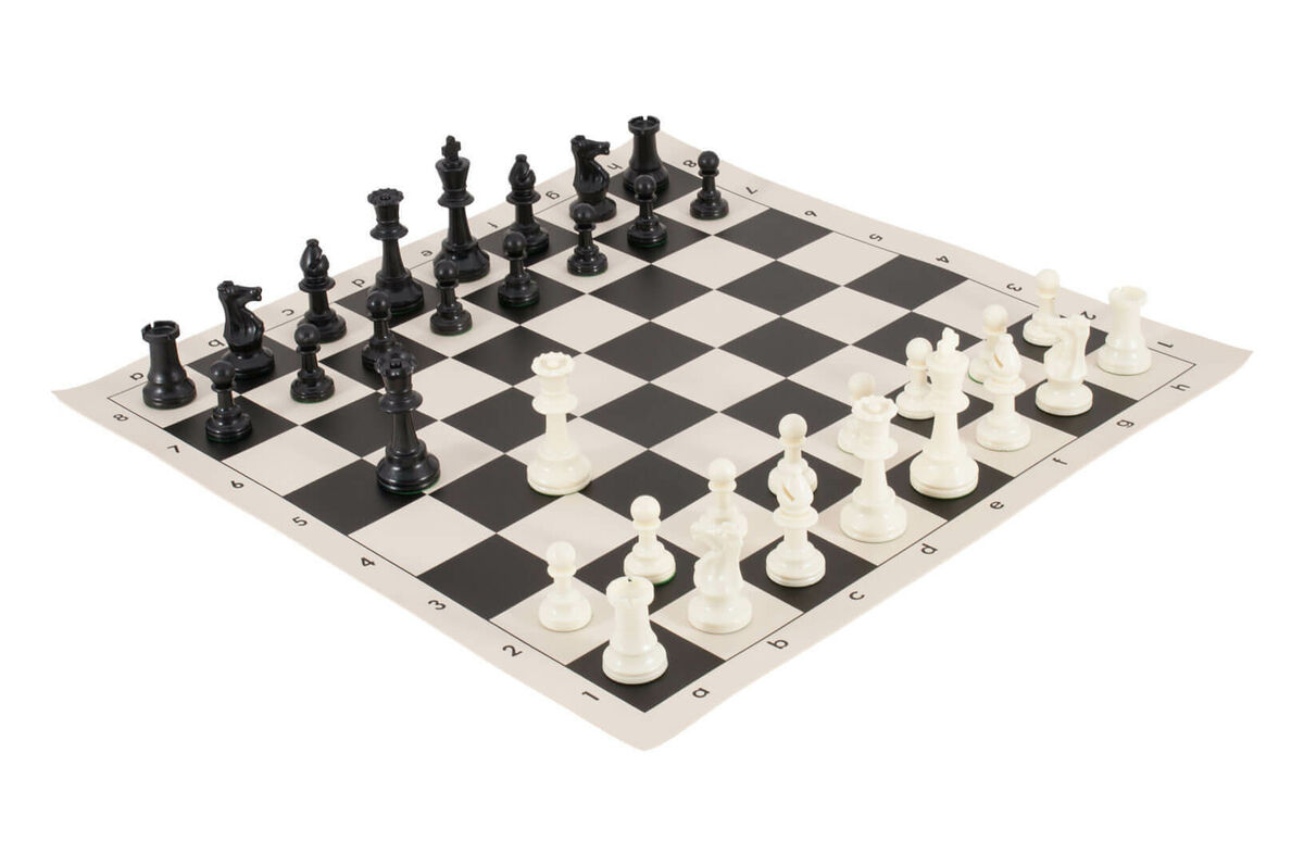 Regulation Tournament Chess Pieces and Chess Board Combo - SINGLE WEIGHTED