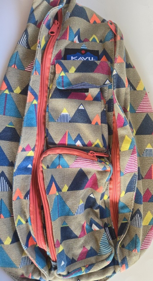 Kavu Crossbody Sling Rope Bag. Hiking Shopping Camping Thrifting Bag