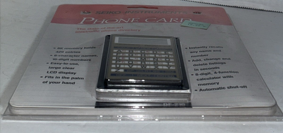 Seiko Instruments DF-200 電話カード計算機 Seiko Instruments Phone Card Calculator Model DF-210 Made in Japan