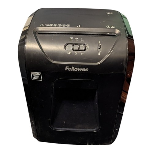 Fellowes Powershred 12C 12-Sheet Cross-Cut Office Sized Personal Shredder
