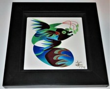 Jesus Fuertes Fish Art on Tile Framed, Limited Edition Print #1/25 ANGLERFISH #1