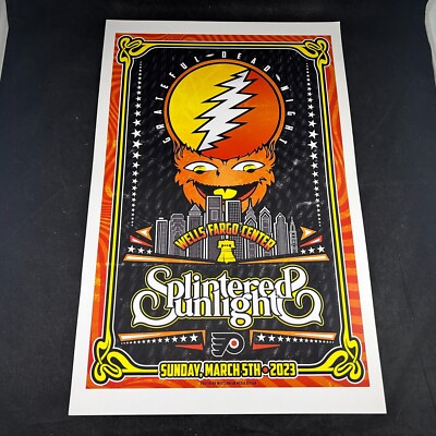 2023 PHILA. FLYERS GRATEFUL DEAD NIGHT SPLINTERED SUNLIGHT GRITTY 11x17 POSTER