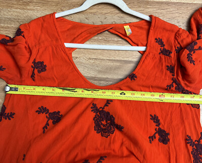 sachin and babi light blue dress $148 Free People Orange Embroidered Flower Fields Dress XS main image 1
