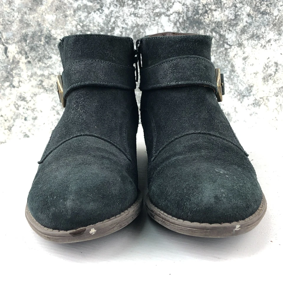 Eric Michael Mujer Talla 37 (US 6.5-7) Negro Gamuza Cremallera Lateral Tacón Botines Foto 2 de 4