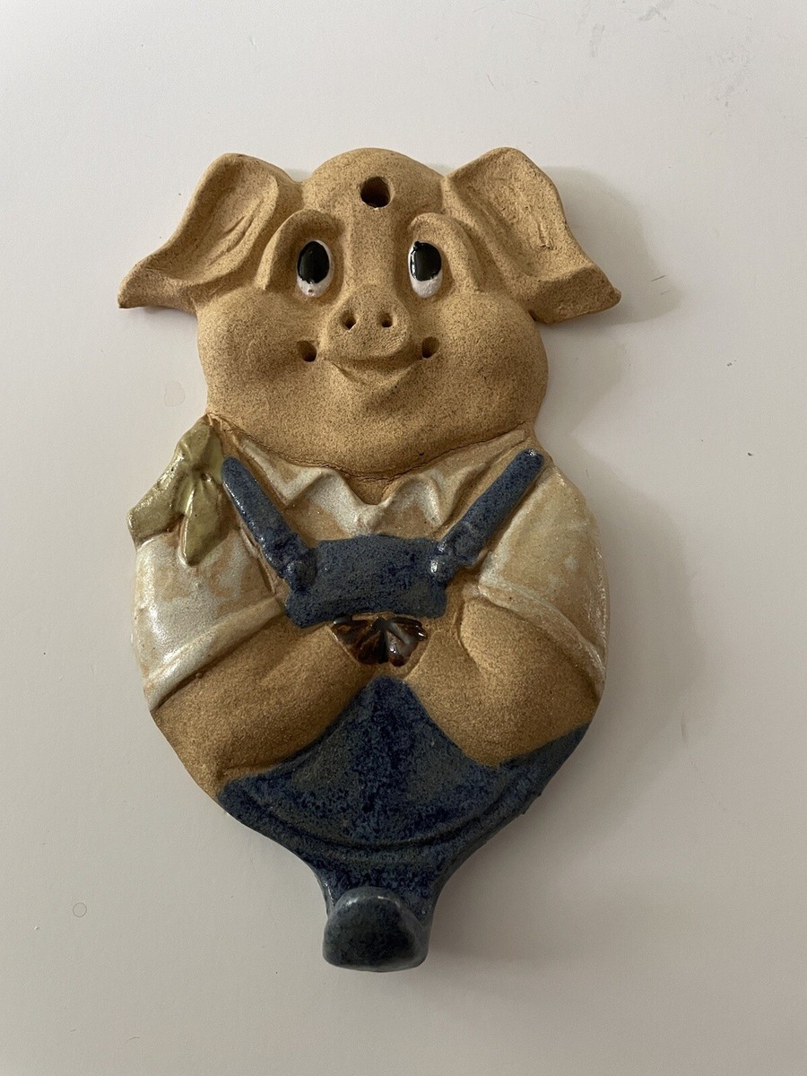 Farm Animal Pig Wall Hook Wall Mounted Towel Apron Key Holder Coat