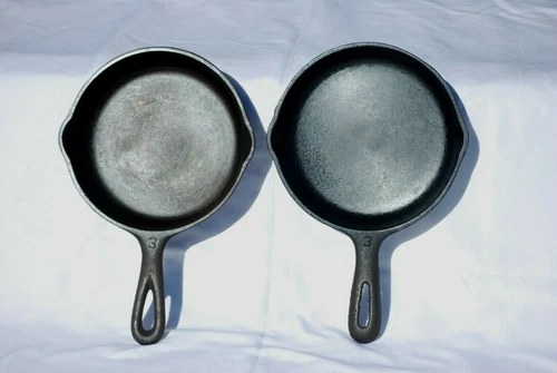 Wagner Ware 6 1/2" # 3 Plus Wagner Ware No 3 10530 Cast Iron Cleaned Seasoned