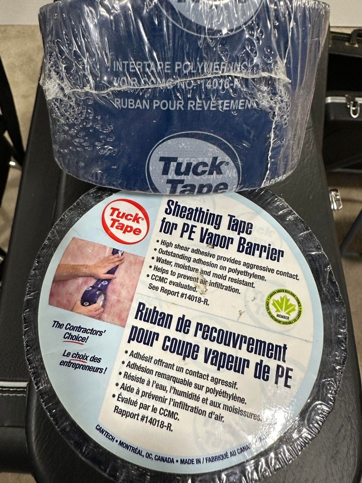 New Tuck Tape Blue Construction Sheathing Tape PE Vapor Barrier 60mm x