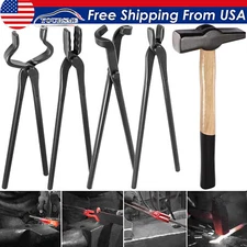 Bladesmith Tong Set 4 Pieces Set and Blacksmith Hammer 1.5 KG Foundry Tool