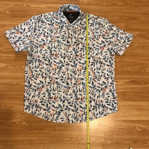 Point Zero Floral Print Button-Down Men's Dry Edition Shirt Size XL Summer Beach - Picture 6 of 7