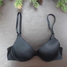 Victoria's Secret Bra 34B Black Padded Underwire Adjustable Clasp Back