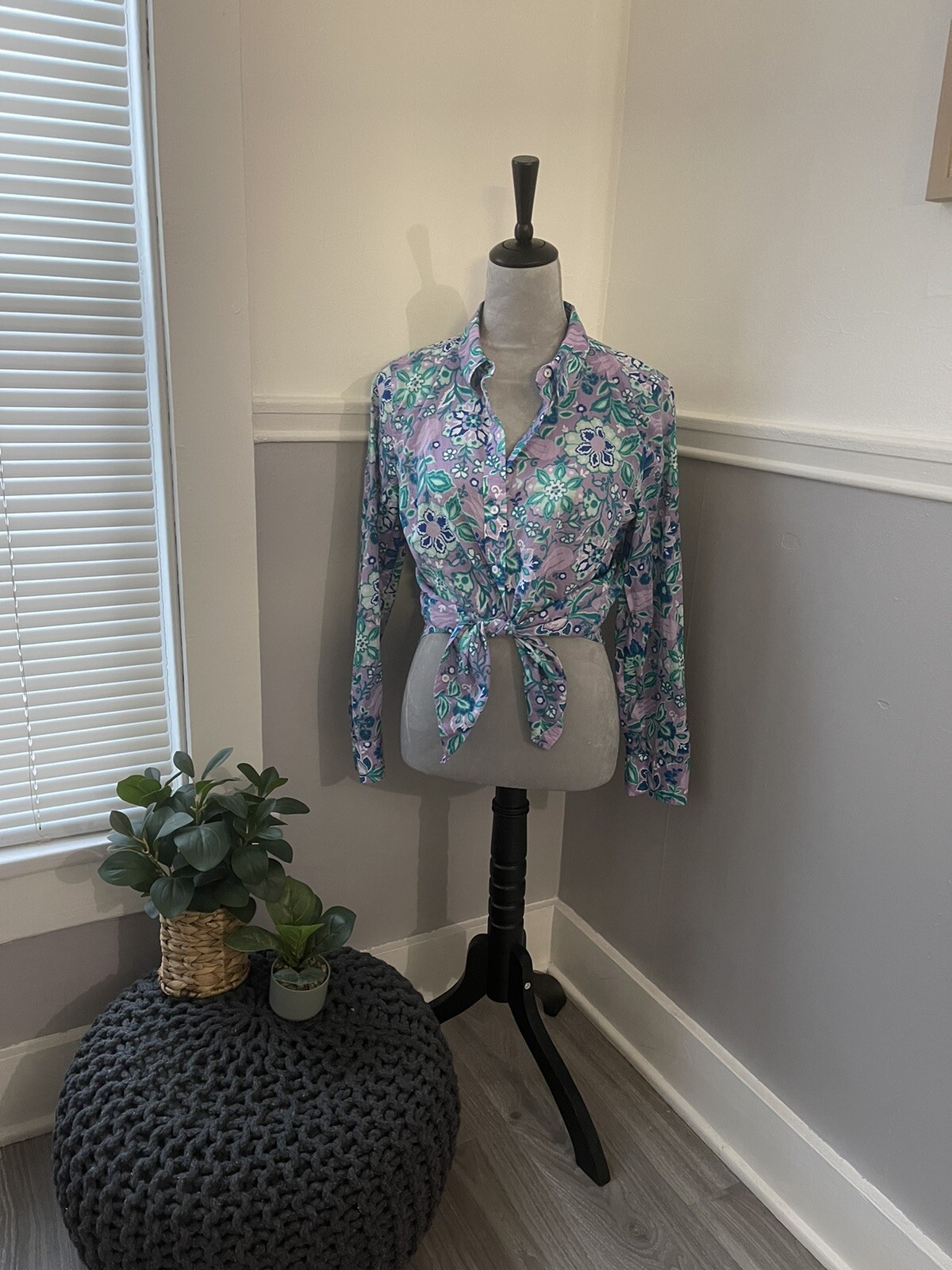 Talbots Floral Button Down Blouse - image 1