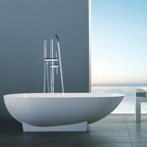 Details About Chrome Floor Mounted Bathtub Shower Faucet Set Free Standing Tub Filler Mixer