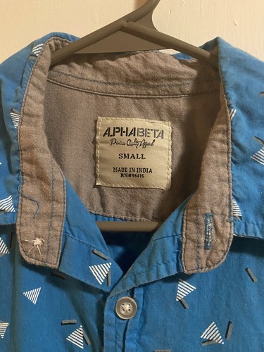 Alpha Beta Boys Short Sleeve Button Down Shirt Size Small S Retro 80s 90s - Picture 2 of 2