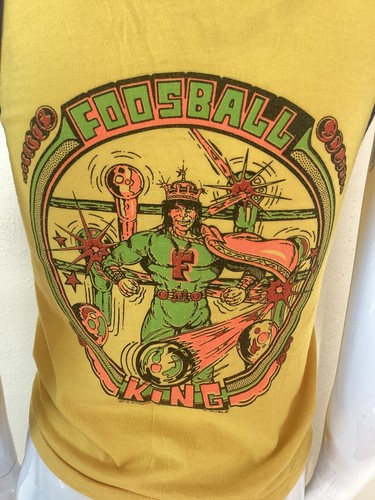 Vtg 1977 Sears Put On Shop Teen Male Foosball King Tank Top Baby Tee Size Small - Picture 3 of 6