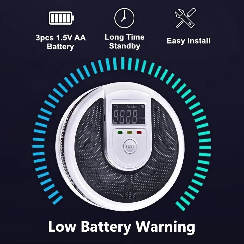 Smoke and Carbon Monoxide (CO) Detector 10-Years Fire Alarms with Voice Speaker