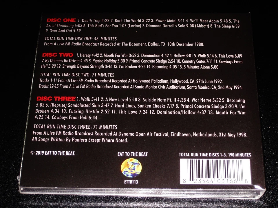 Pantera: Transmission Impossible - Radio Broadcasts 1988-1998 3 CD Set 2019 NEW - Image 2 of 2