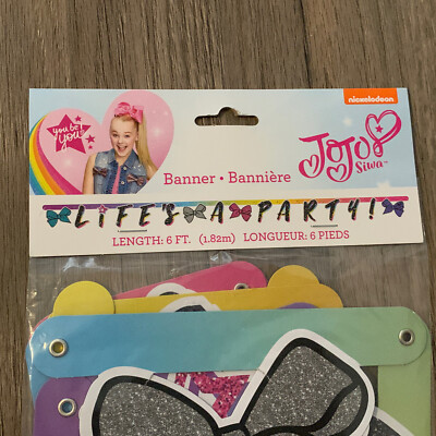 JoJo Siwa Life's A Party Banner – 1,9 M Lang, Bunt, Mit Schlaufen, Für Geburtstagspartys