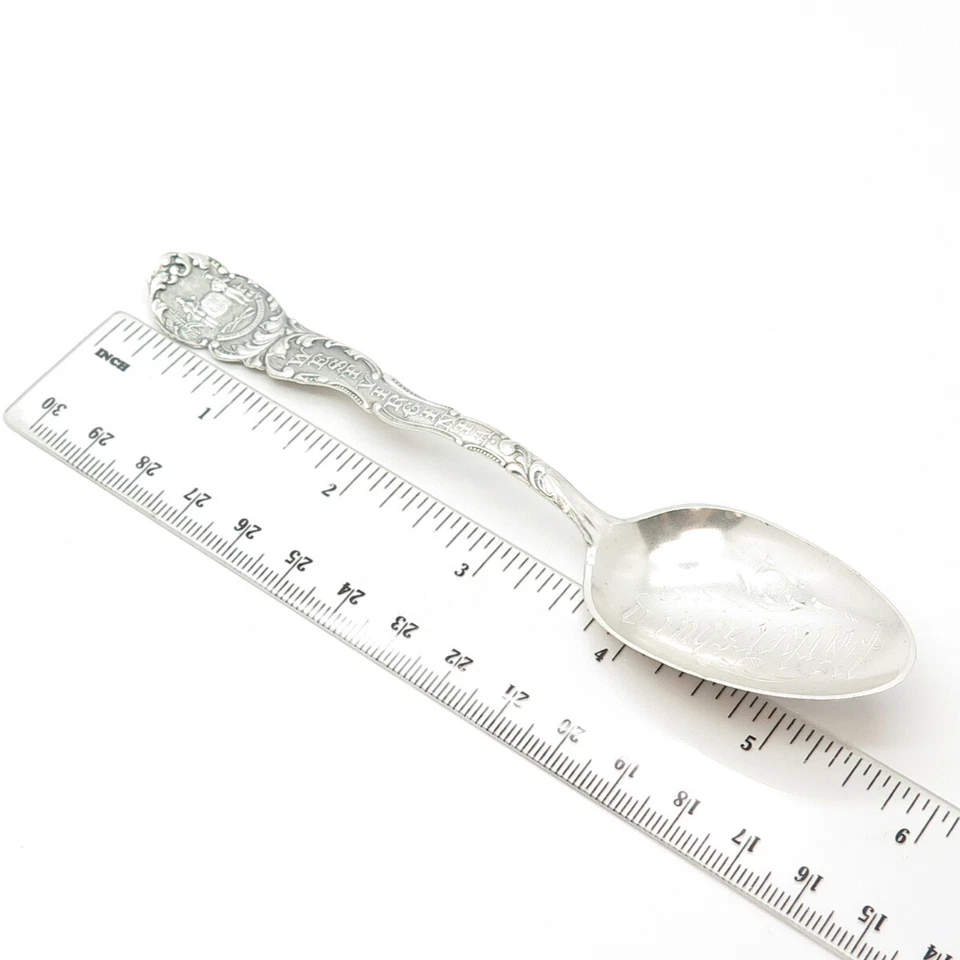 Antigua toalla Art Deco de plata de ley 925 cuchara de estados y ciudades de Virginia Occidental Foto 3 de 4