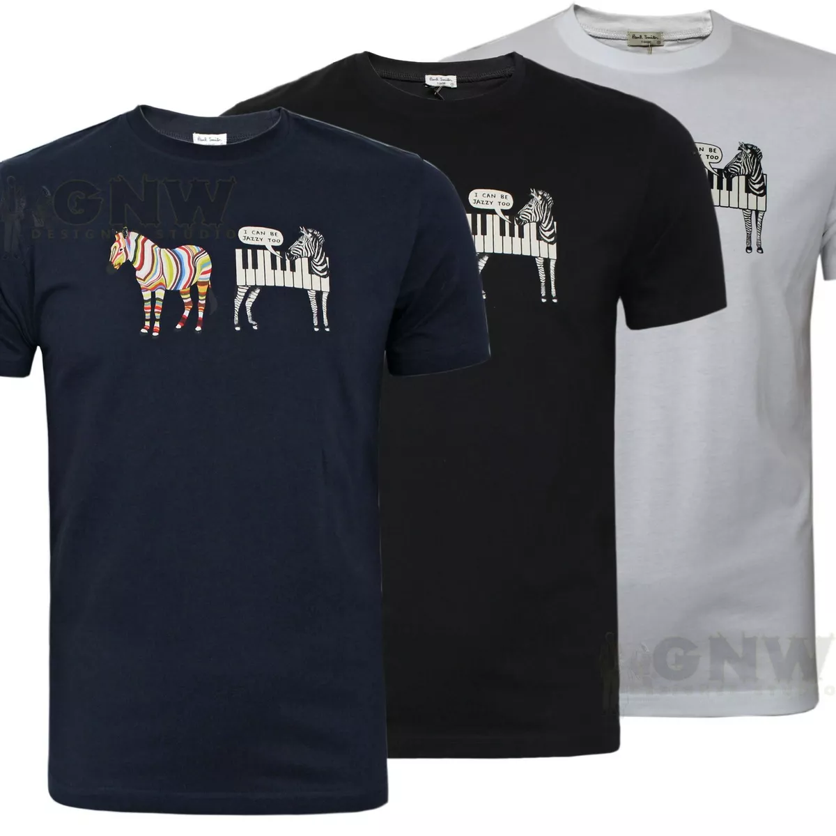 PAUL SMITH MEN T-SHIRT/TEE/SHIRT JAZZY ZEBRA S-XXL ORGANIC COTTON Was £55