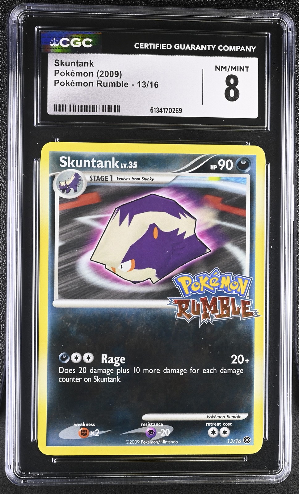 SKUNTANK 13/16 POKEMON RUMBLE POKEMON CGC 8 NM/MINT