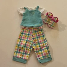 AMERICAN GIRL TODAY Vintage 2001 Picnic Time Outfit ~ Pants, Shirts, Sandals ‼️ 