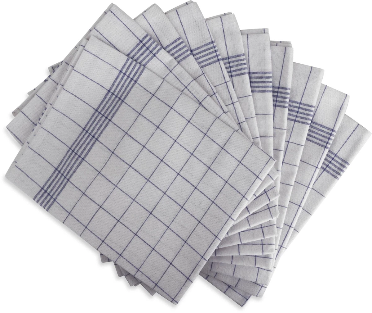 LOOMKNIT Geschirrtücher 100% Baumwolle – JUMBO 70x50 Cm, Karo, Küchentücher, 2-12 Stück, UK-Qualität