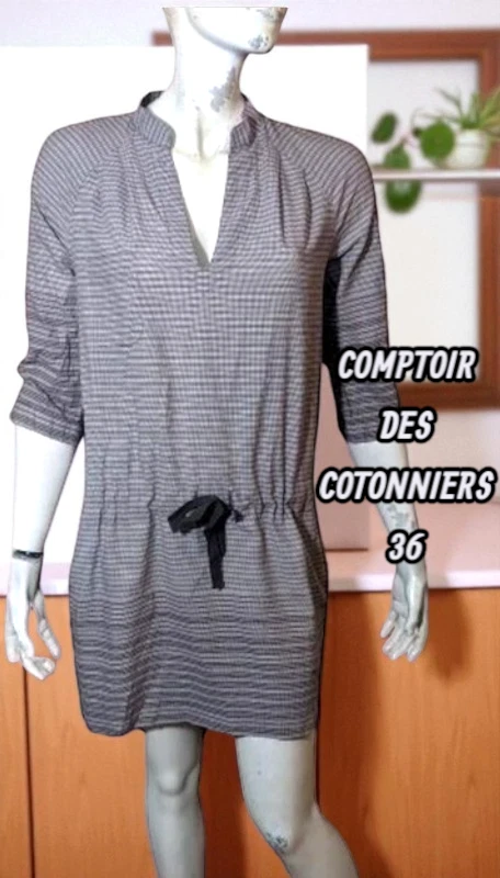 Robe En Soie Grise Comptoir Des Cotonniers - Taille XS - Genou - Neuf Sans étiquettes