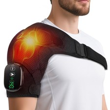 Cordless Shoulder Heating Pad with Vibration for Rotator Cuff Pain Relief, FS...