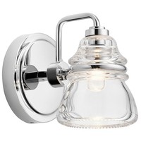 Badezimmerleuchte IP44 Led G9 H: 16,3Cm 3000 K Metall Glas In Chrom Wand Lampe