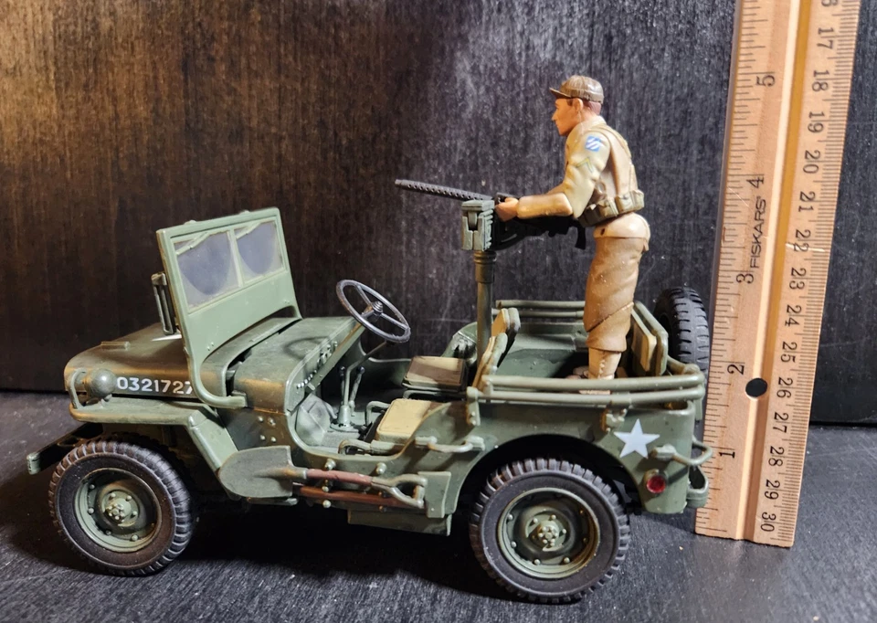 ULTIMATE SOLDIER 21st CENTURY TOYS 1:18 WWII US ARMY JEEP 50 CAL MOUNT + SOLDIER - Image 3 of 4