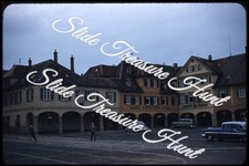 Germany Square Signs Car 35mm Slide 1950s Red Border Kodachrome