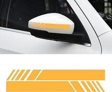 Car Rear View Mirror Vinyl Stickers 4pcs, Yellow Body Decor Color: Yellow