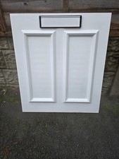 WHITE UPVC DOOR PANEL WITH LETTER BOX