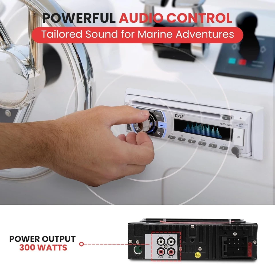Pyle Hands-Free Call Answering Bluetooth Ready Marine Stereo Receiver Single DIN - Image 2 of 4