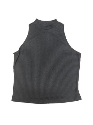 Women Sleeveless Ribbed Tank Black Plus Size 1X Capsule Wardrobe Timeless Piece