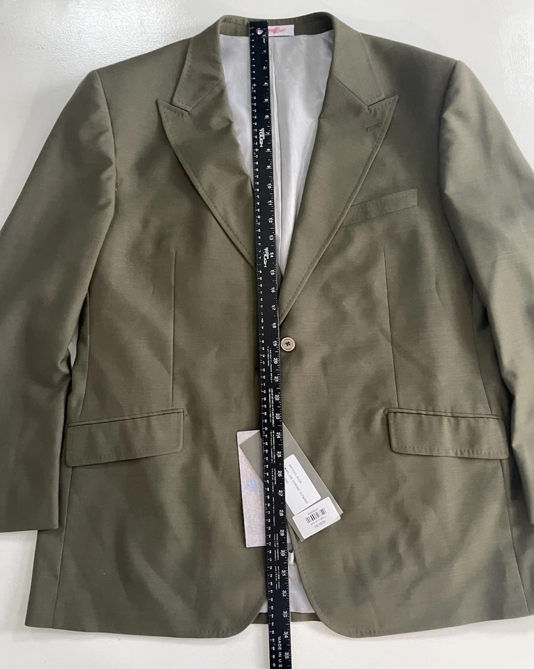 Nuevo con etiquetas Traje de 3 piezas de lana italiana Tiglio Rosso Luxe verde oliva de vacaciones para hombre talla 48 x 42 Foto 4 de 4