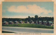 Manley Court on Highways 37 44 86-Cassville, Missouri MO linen 1942 posted