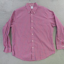 Brooks Brothers Shirt Men XL Red Blue Check Button Up Long Sleeve Regent